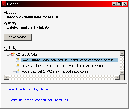 Okno Hledání s rozšířenými možnostmi